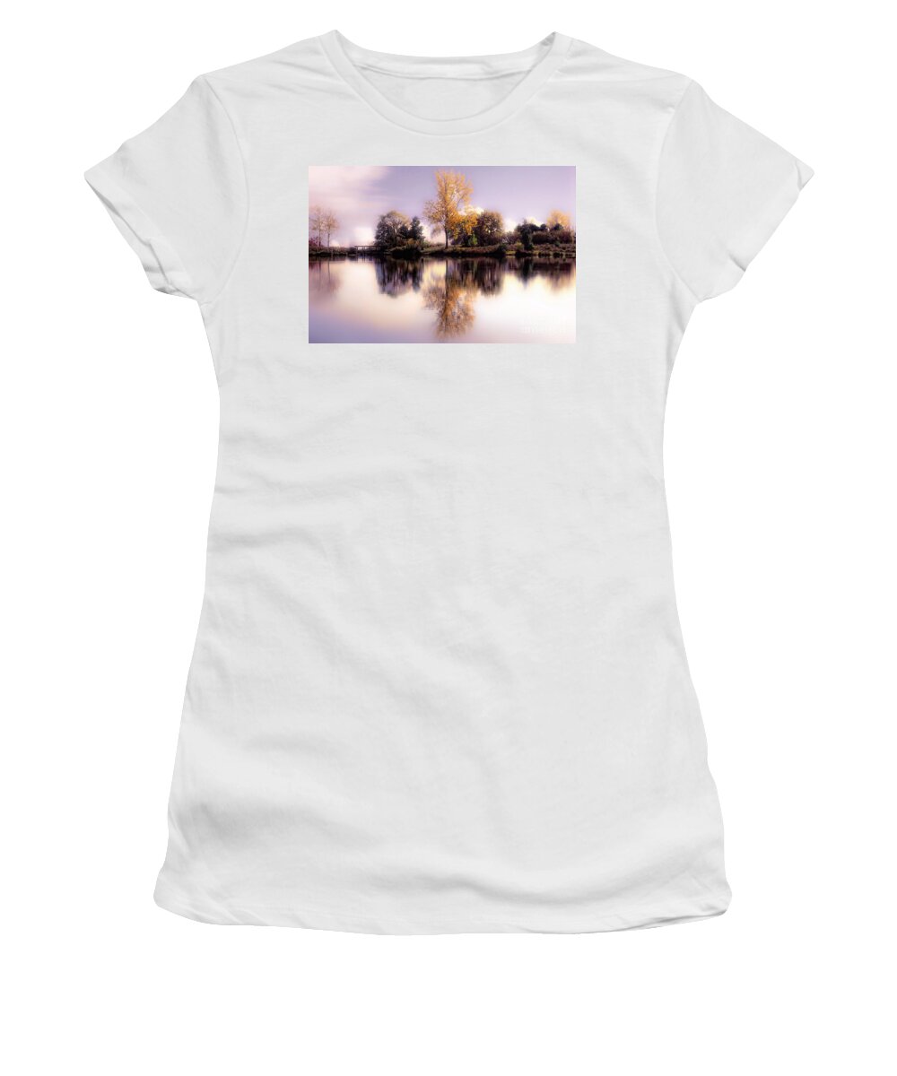 Lake Women's T-Shirt featuring the photograph Autumn Pond by Elaine Manley