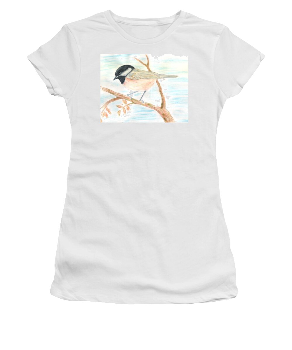 Bird Women's T-Shirt featuring the painting Autumn Visitor by Stephanie Grant