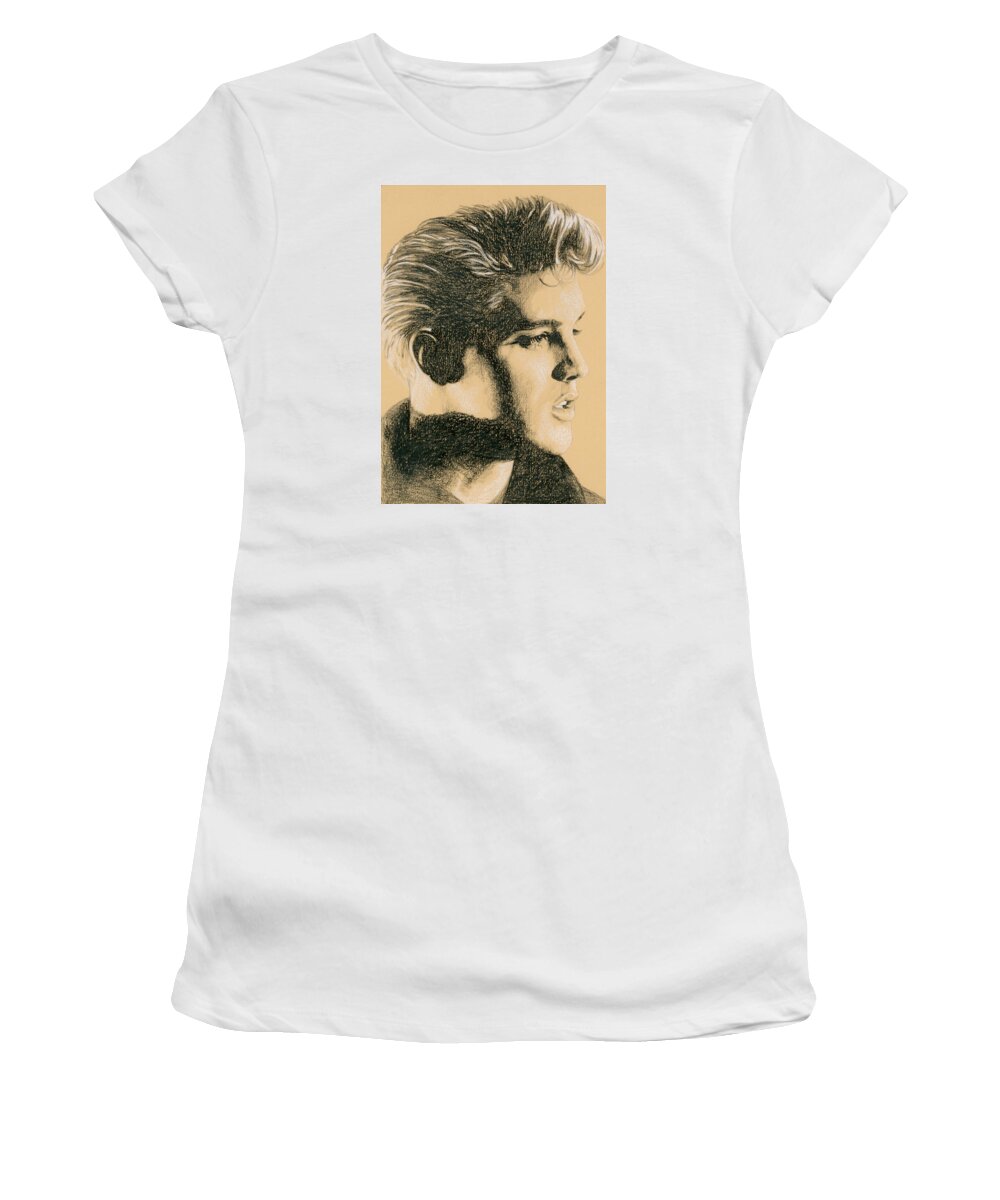 Elvis Women's T-Shirt featuring the drawing Back in Memphis by Rob De Vries