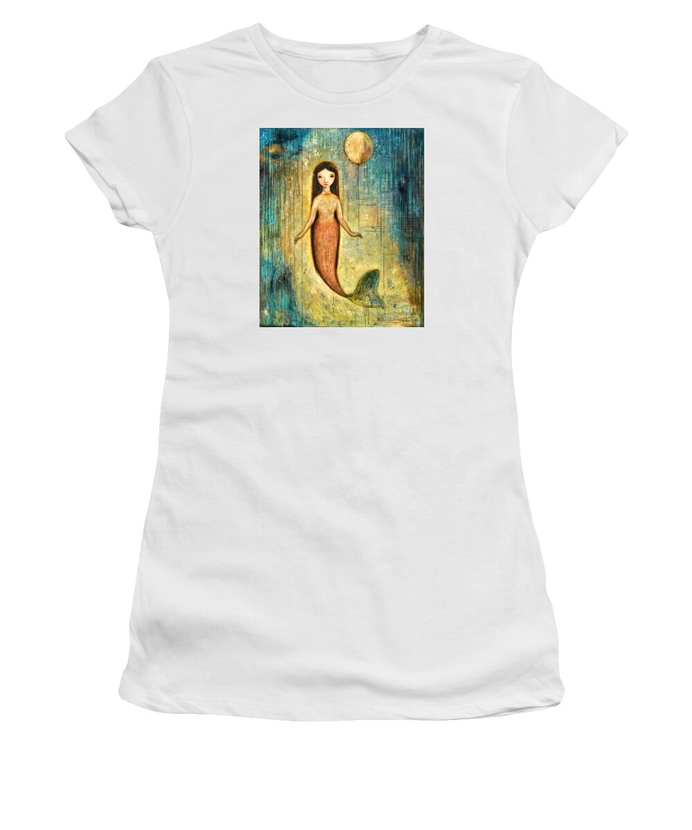 Mermaid Art Women's T-Shirt featuring the painting Balance by Shijun Munns
