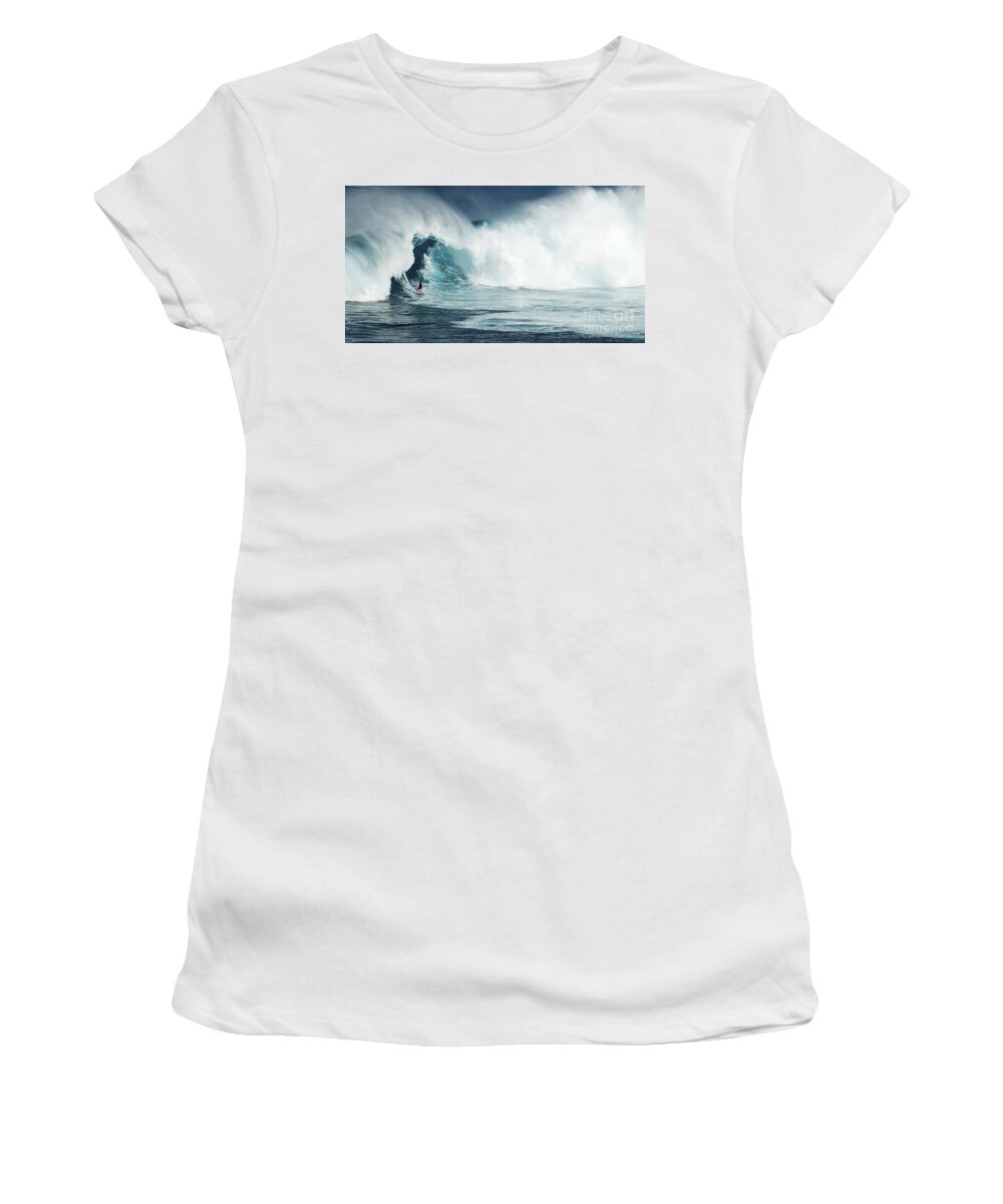 Surf Women's T-Shirt featuring the photograph Beauty Of Surfing Jaws Maui 5 by Bob Christopher