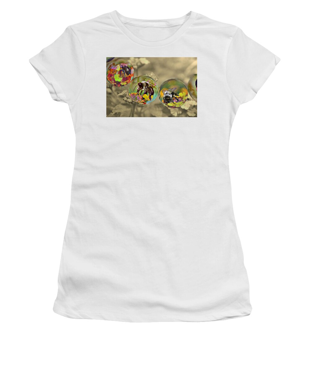 Bee Women's T-Shirt featuring the photograph Bees by Savannah Gibbs