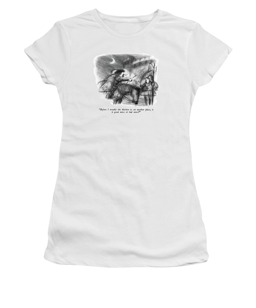 Olden Days Women's T-Shirt featuring the drawing Before I Trouble The Kitchen To Set Another Place by Donald Reilly