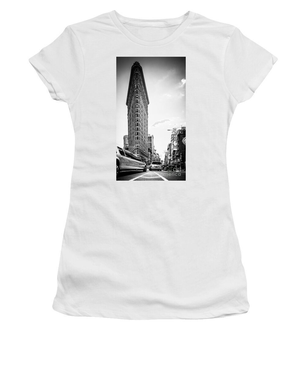 Nyc Women's T-Shirt featuring the photograph Big In The Big Apple - Bw by Hannes Cmarits