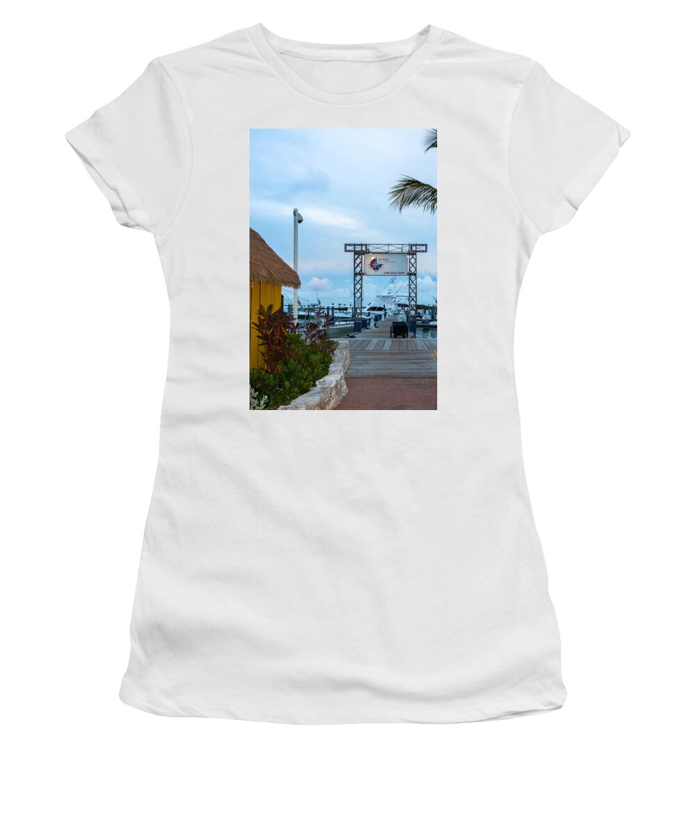 Alice Women's T-Shirt featuring the photograph Bimini Guy Harvey Outpost by Ed Gleichman