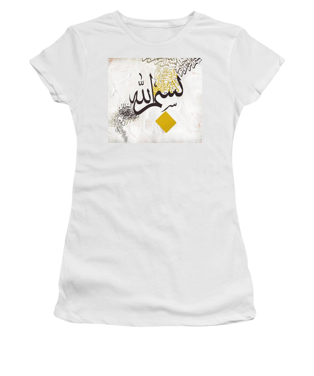 Shahnawaz Women's T-Shirt featuring the painting Bismillah 18D by Shah Nawaz