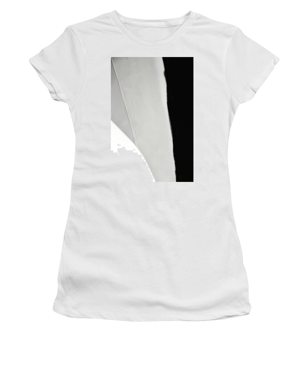 Newel Hunter Women's T-Shirt featuring the photograph Black and White 1 by Newel Hunter