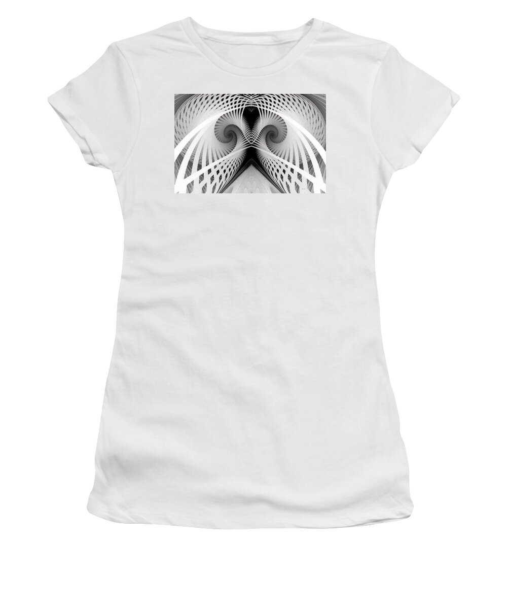 Art Women's T-Shirt featuring the digital art Black and White Space by Rafael Salazar