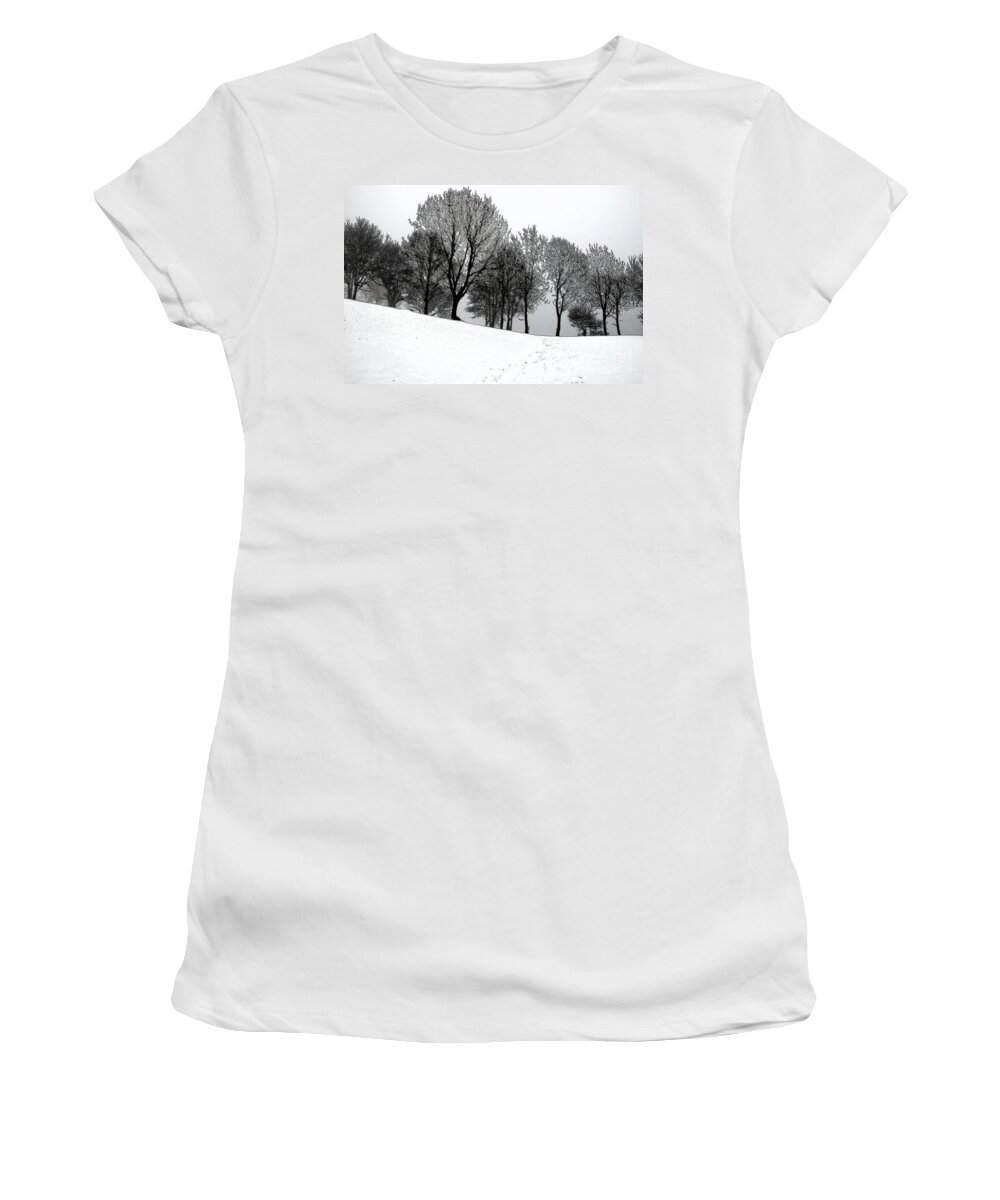 Winter Women's T-Shirt featuring the photograph Black Trees by Randi Grace Nilsberg