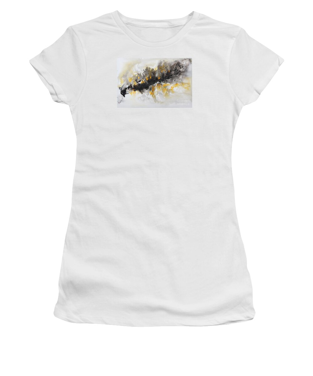 Swirl Women's T-Shirt featuring the painting Blizzard by Preethi Mathialagan