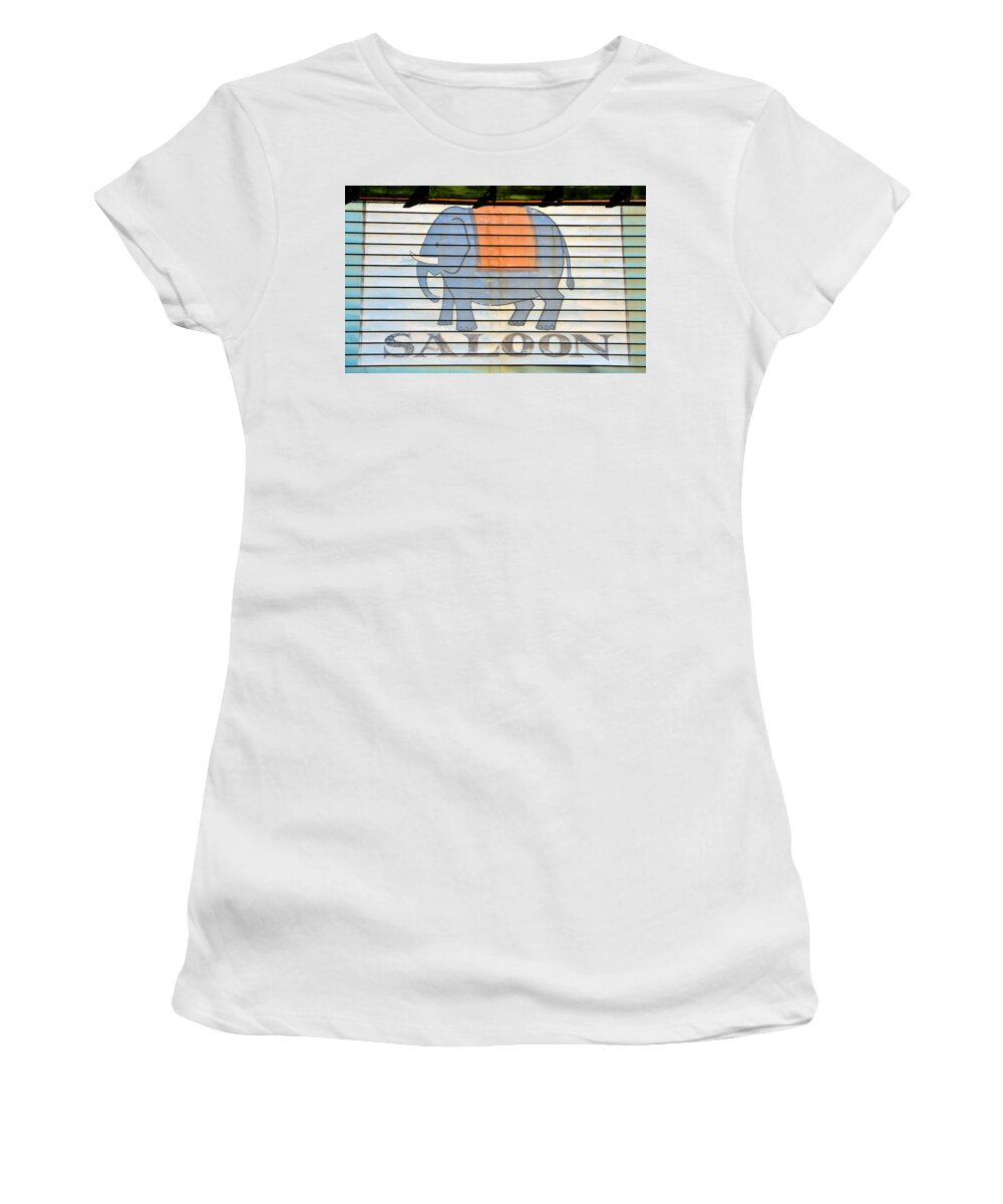 Telluride Colorado Women's T-Shirt featuring the photograph Blue Elephant Saloon by David Lee Thompson