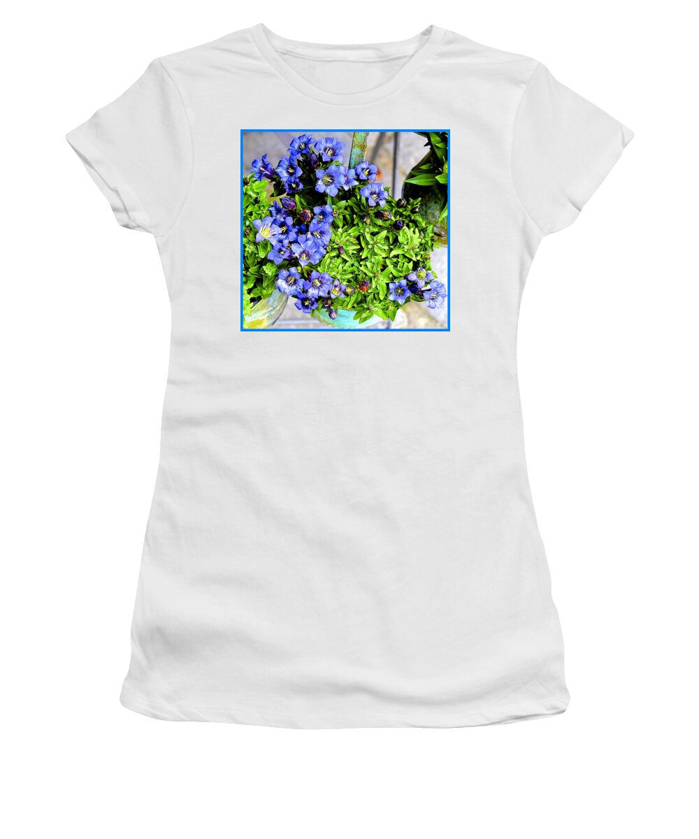 Gentian Women's T-Shirt featuring the photograph Blue Gentian by Barbara Zahno