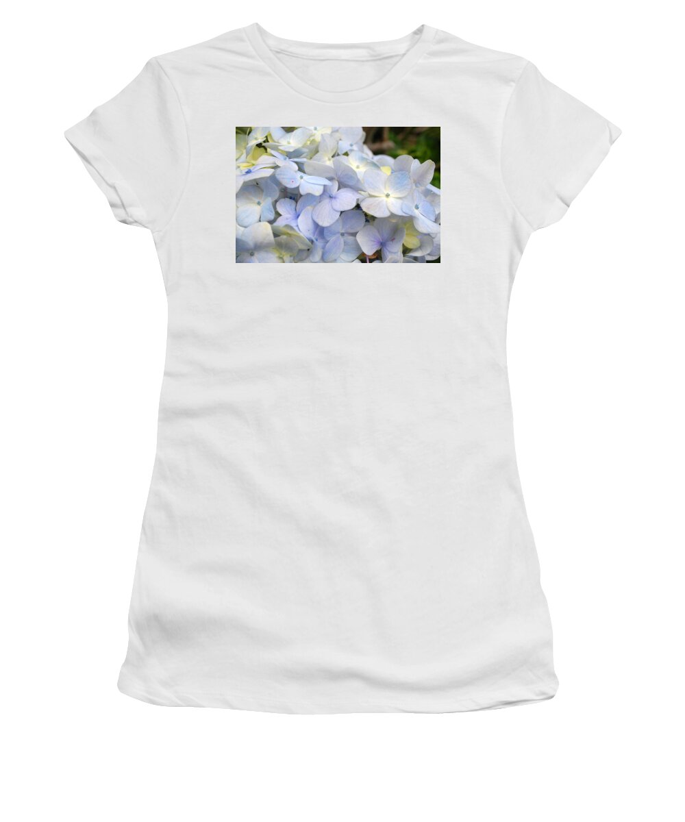 Flower Women's T-Shirt featuring the photograph Blue Hydrangea Flowers by Amy Fose