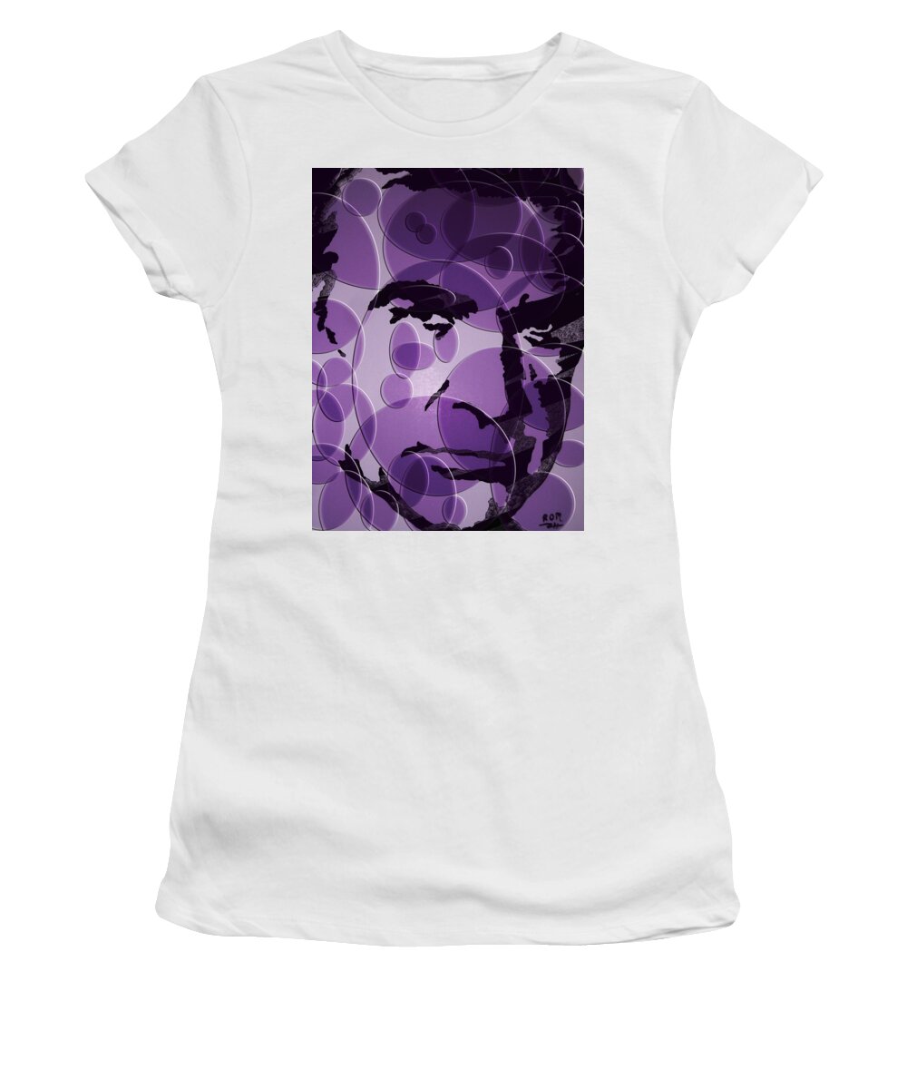 James Bond Women's T-Shirt featuring the painting The Man In Purple Circles by Robert Margetts
