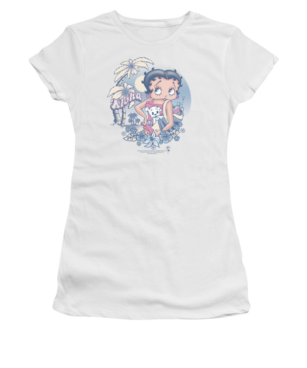 Betty Boop Women's T-Shirt featuring the digital art Boop - Aloha by Brand A