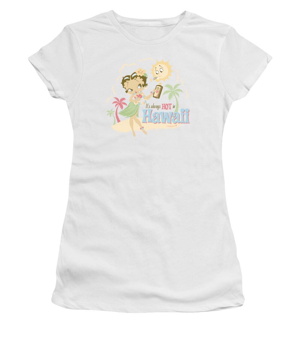 Betty Boop Women's T-Shirt featuring the digital art Boop - Hot In Hawaii by Brand A
