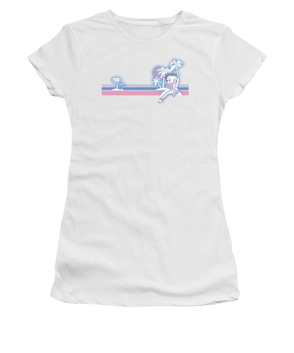 Betty Boop Women's T-Shirt featuring the digital art Boop - Reto Surf Band by Brand A