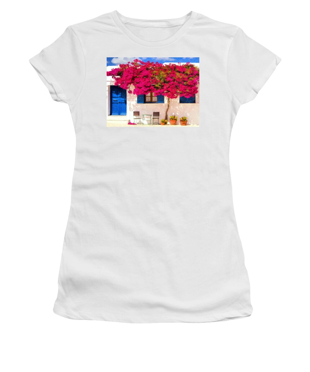 Bougainvillea Women's T-Shirt featuring the painting Bougainvillea by Dominic Piperata