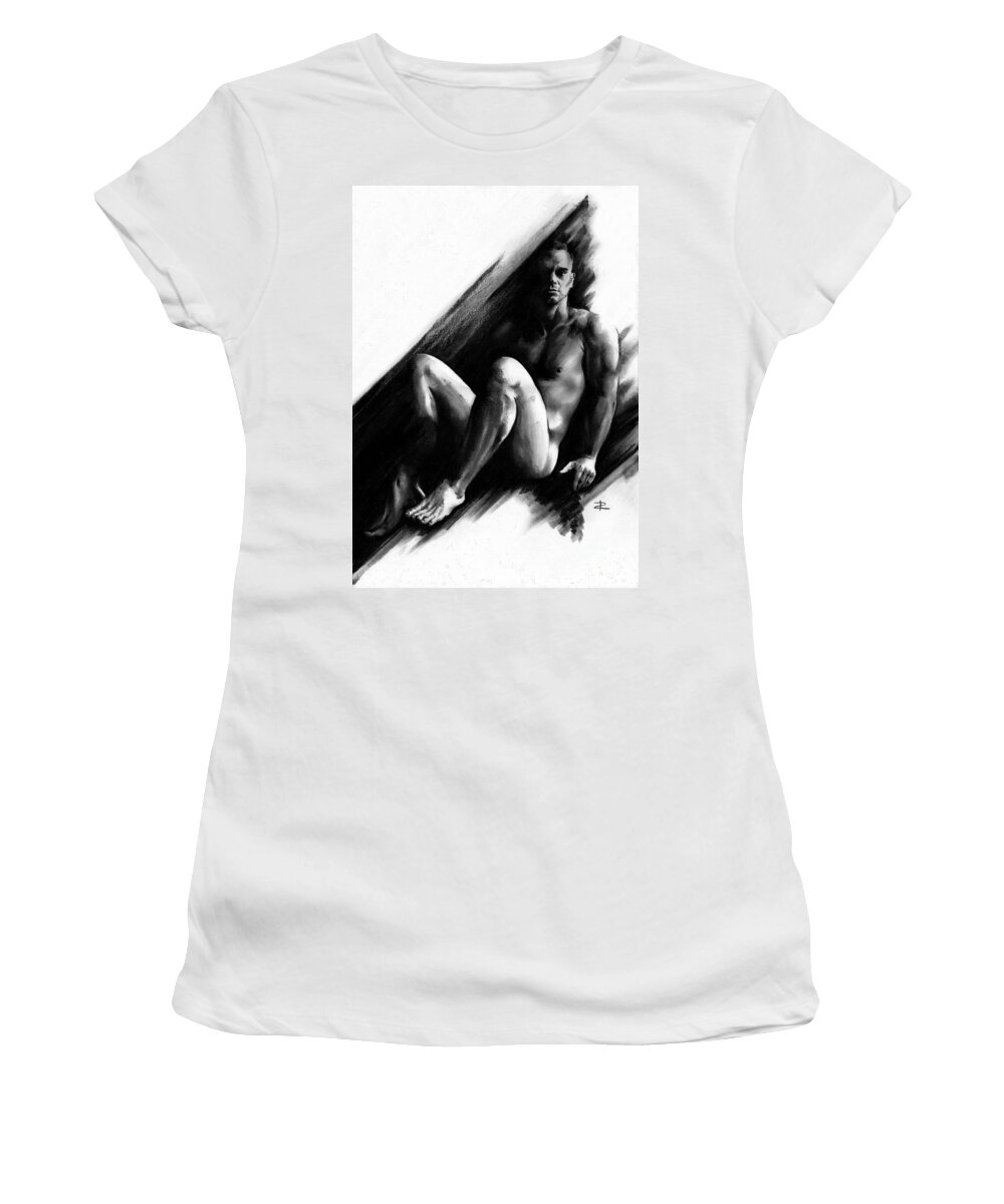Figurative Women's T-Shirt featuring the drawing Bradley by Paul Davenport