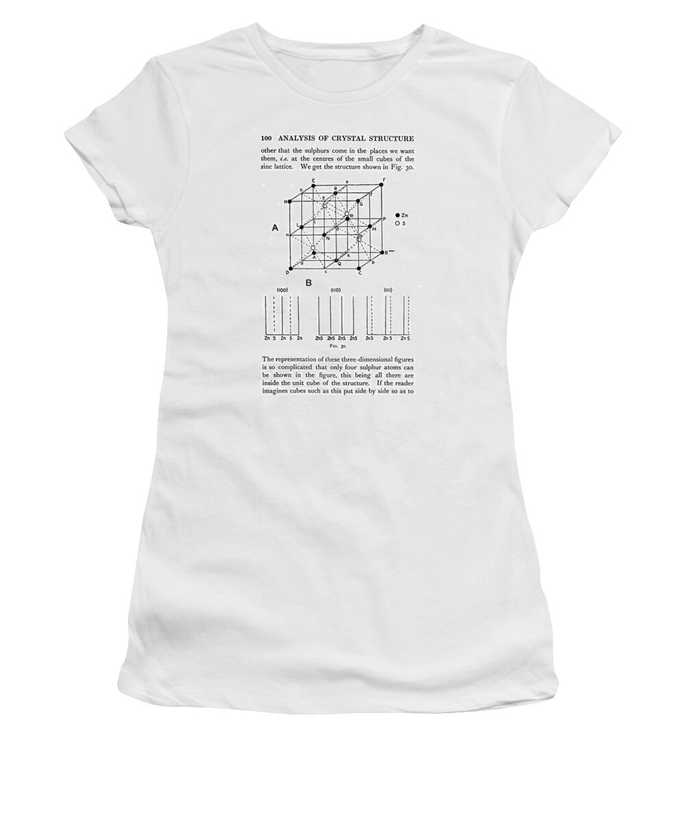1915 Women's T-Shirt featuring the photograph Bragg: Crystal Structure by Granger