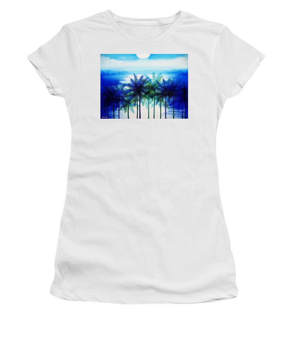 Ocean Women's T-Shirt featuring the painting Breathtaking by Frances Ku