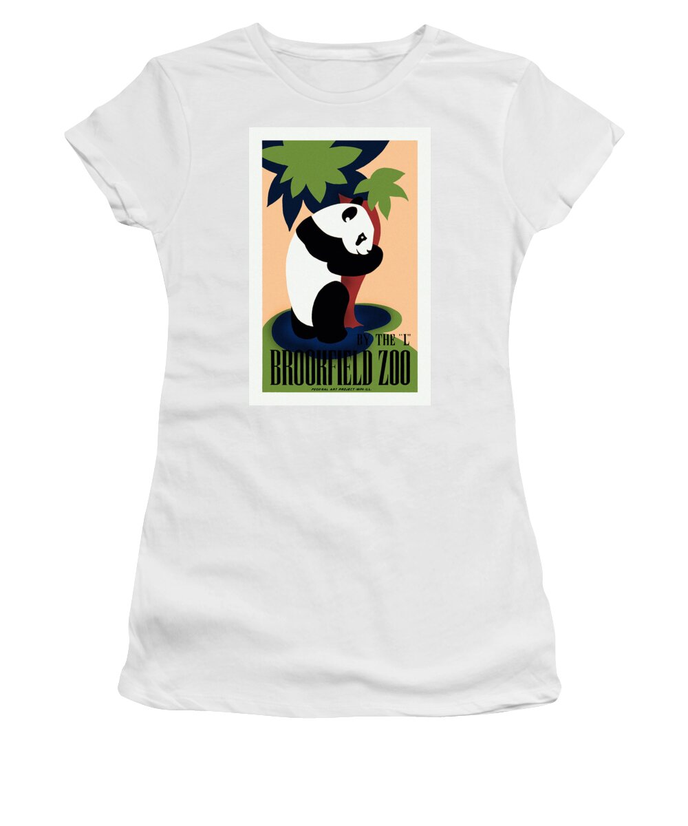 Panda Women's T-Shirt featuring the photograph Brookfield Zoo Panda by Diana Powell