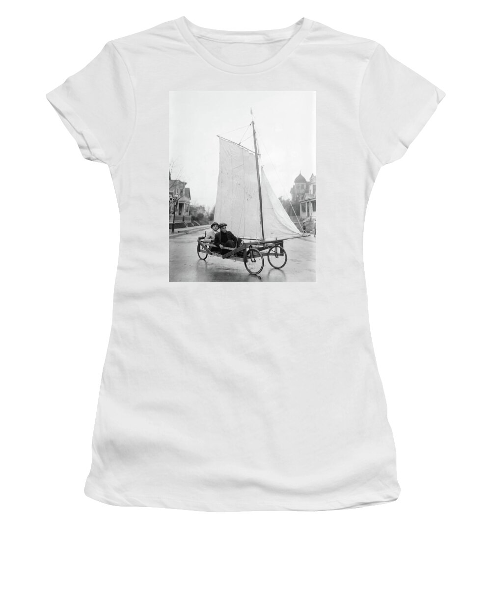 1910 Women's T-Shirt featuring the photograph Brooklyn Wagon, C1912 by Granger
