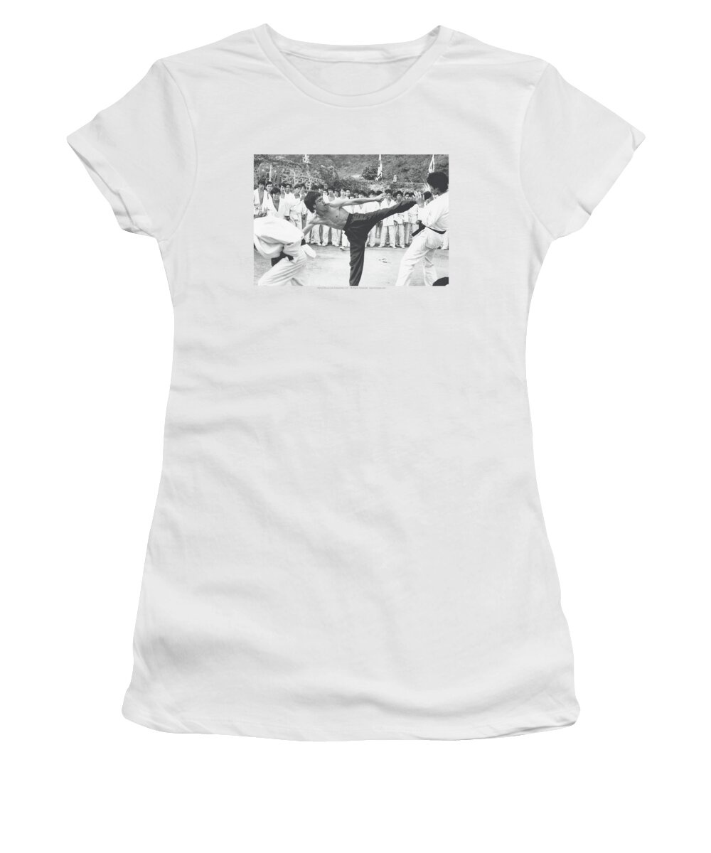 Bruce Lee Women's T-Shirt featuring the digital art Bruce Lee - Kick To The Head by Brand A