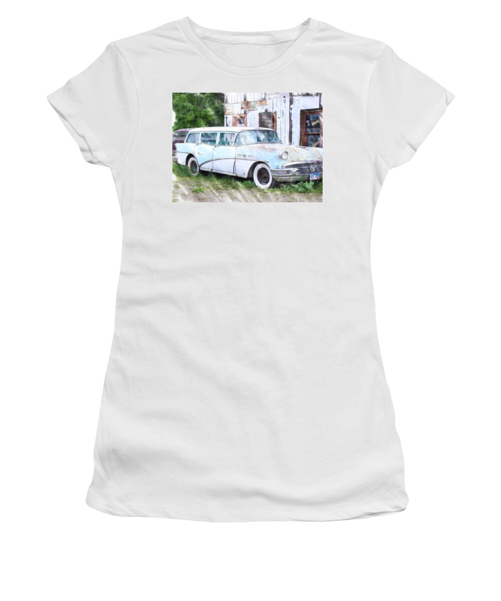 Buick Women's T-Shirt featuring the digital art Buick II by Cathy Anderson