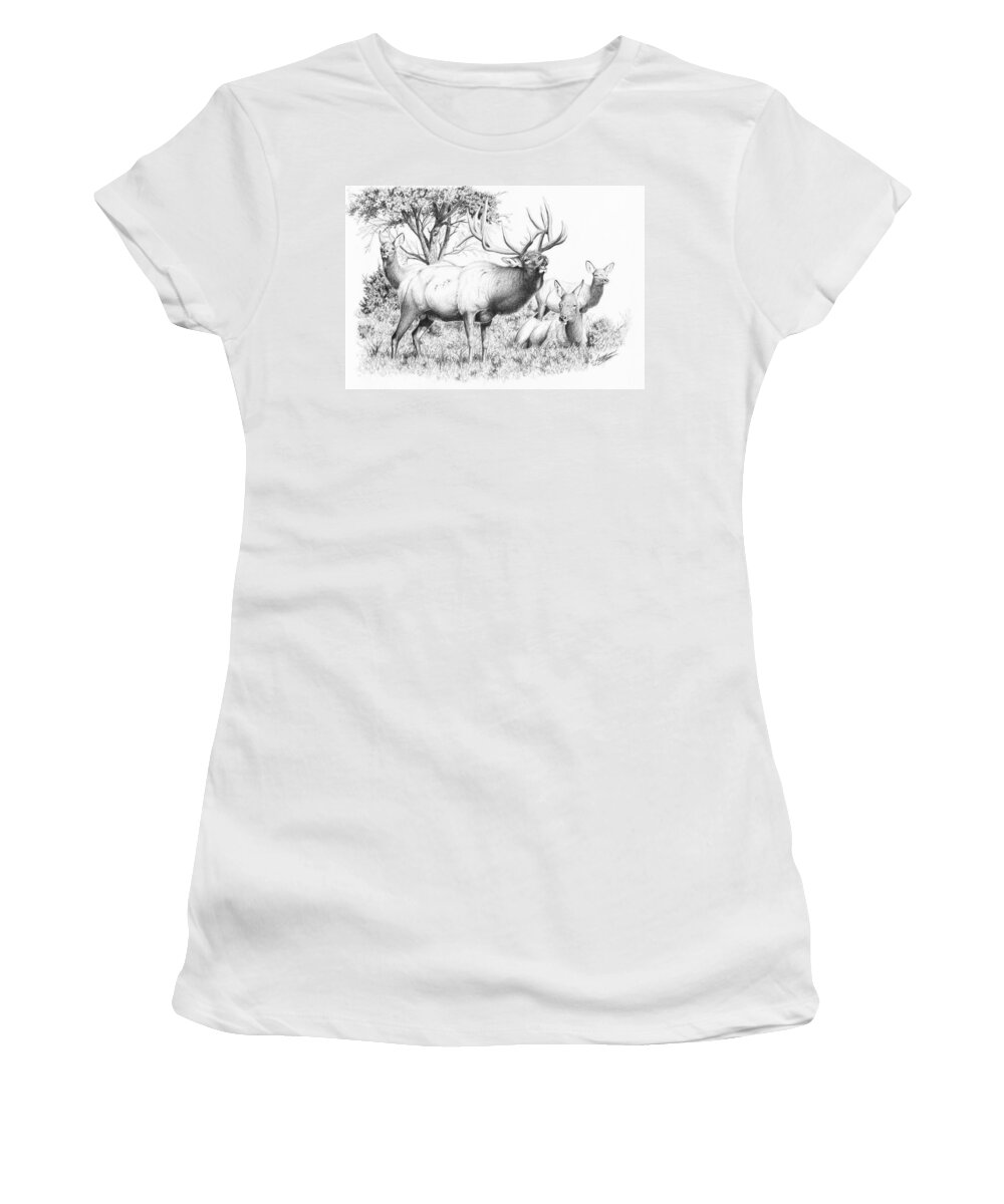 Bull Women's T-Shirt featuring the painting Bull and Harem by Darcy Tate
