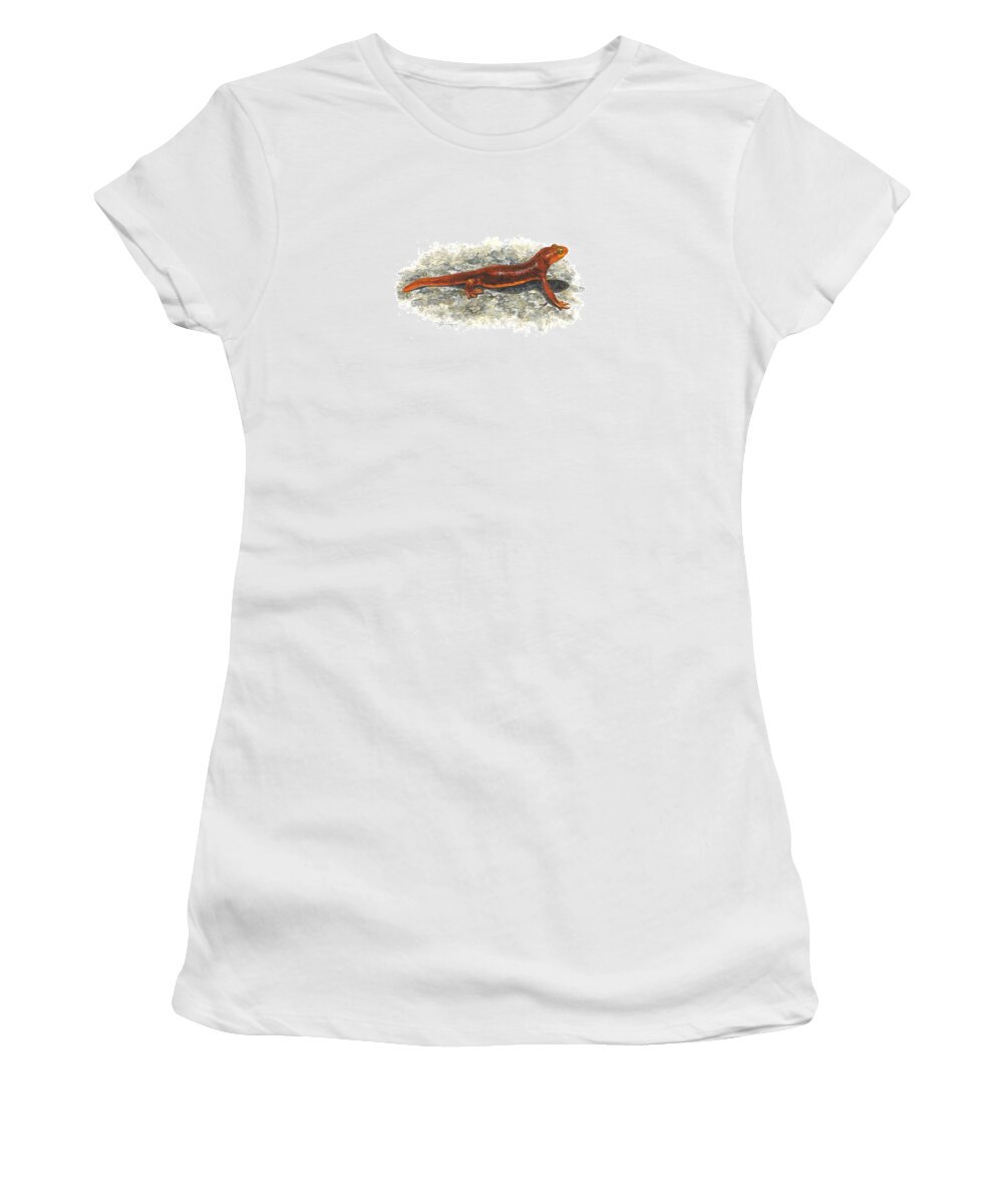 Taricha Women's T-Shirt featuring the painting California Newt by Cindy Hitchcock