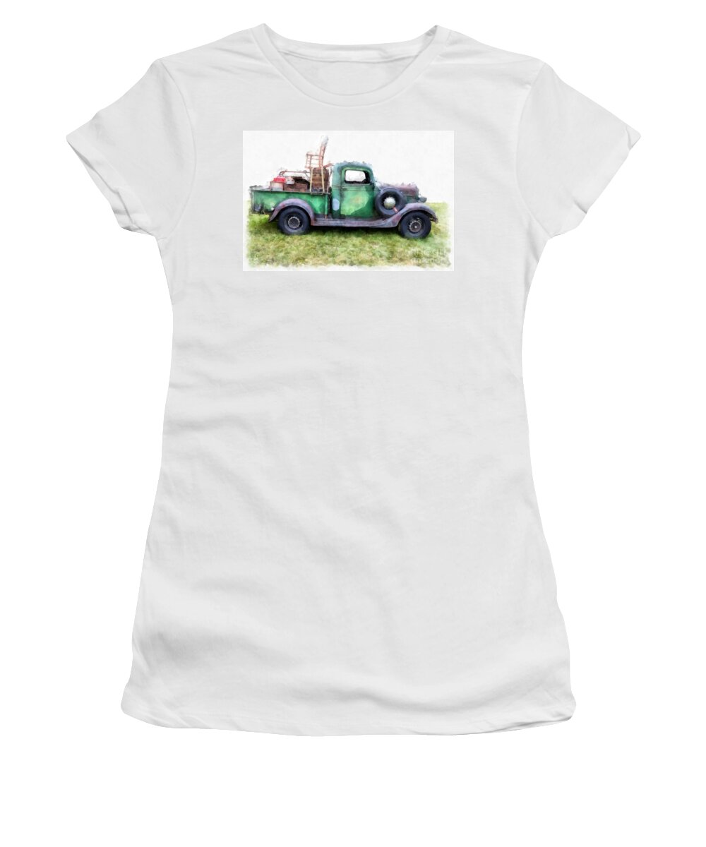 Truck Women's T-Shirt featuring the photograph California or Bust by Edward Fielding