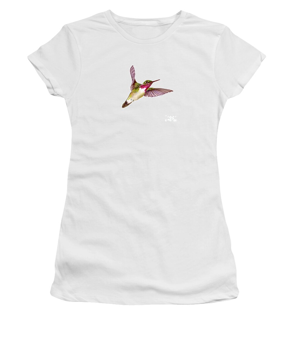 Bird Women's T-Shirt featuring the painting Calliope Hummingbird by Amy Kirkpatrick