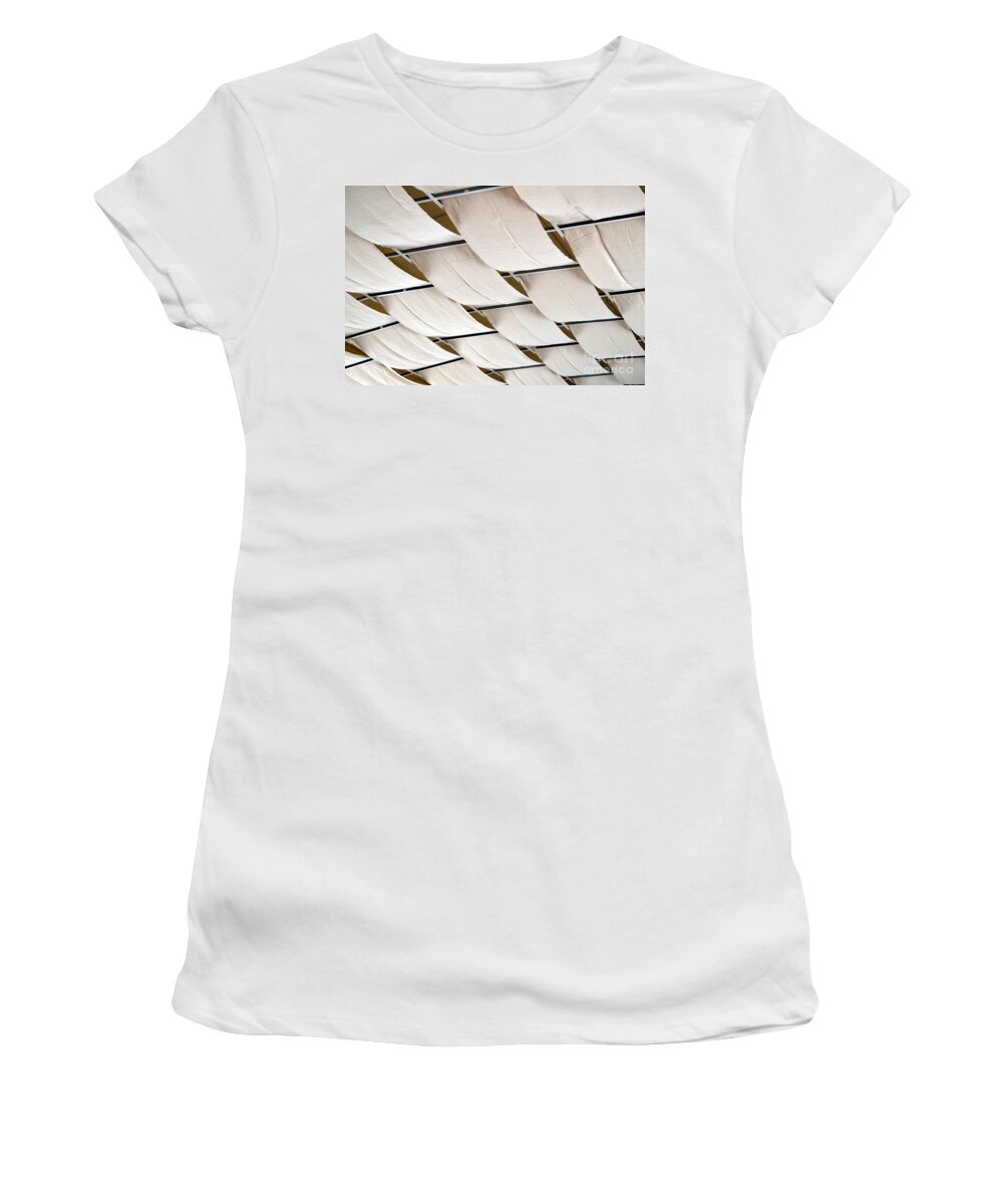 Industrial Photographs Women's T-Shirt featuring the photograph Canvas Ceiling Detail by Alys Caviness-Gober