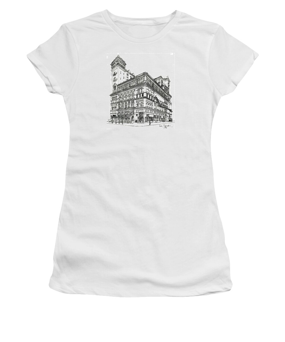 Carnegie Hall Women's T-Shirt featuring the drawing Carnegie Hall Back in Time by Ira Shander