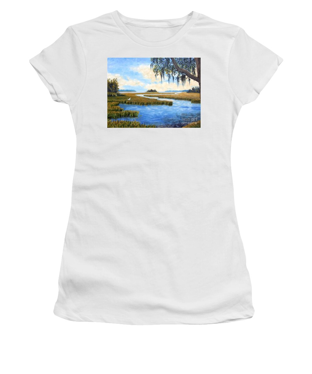 Hilton Head Art Women's T-Shirt featuring the painting Carolina Colors by Stanton Allaben