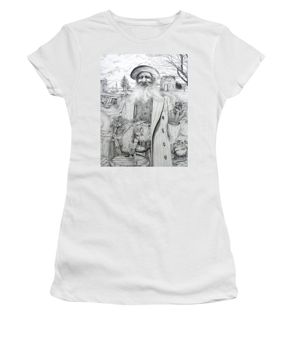 Catnip Women's T-Shirt featuring the drawing Catnip Bill by James Oliver