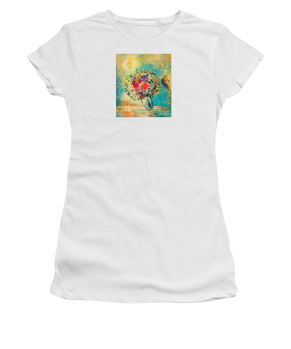Flower Women's T-Shirt featuring the painting Celebration by Shijun Munns