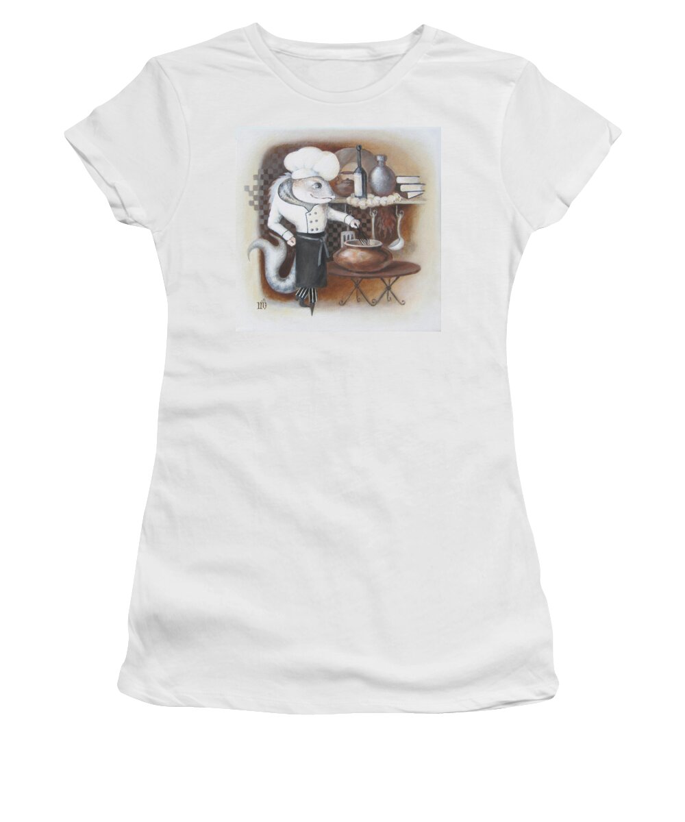 Animals Women's T-Shirt featuring the painting Chef by Marina Gnetetsky