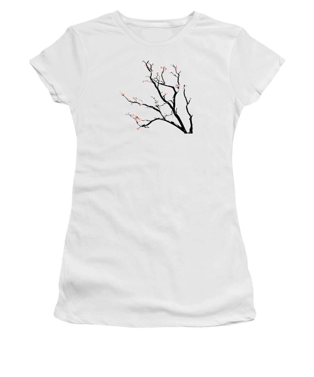 Cherry Blossoms Women's T-Shirt featuring the digital art Cherry Blossoms Tree by Gina Dsgn