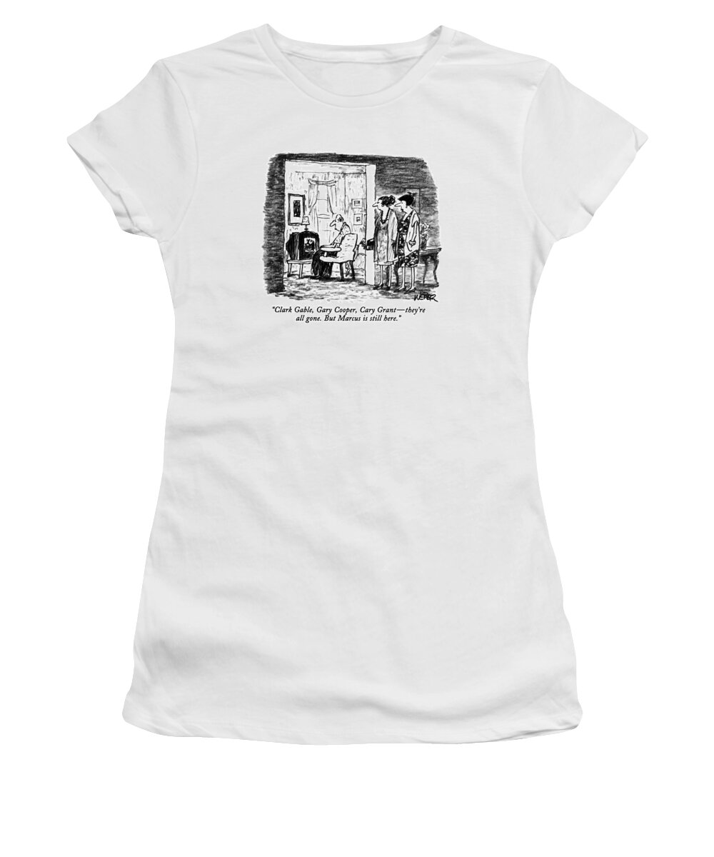 Celebrities Women's T-Shirt featuring the drawing Clark Gable by Robert Weber