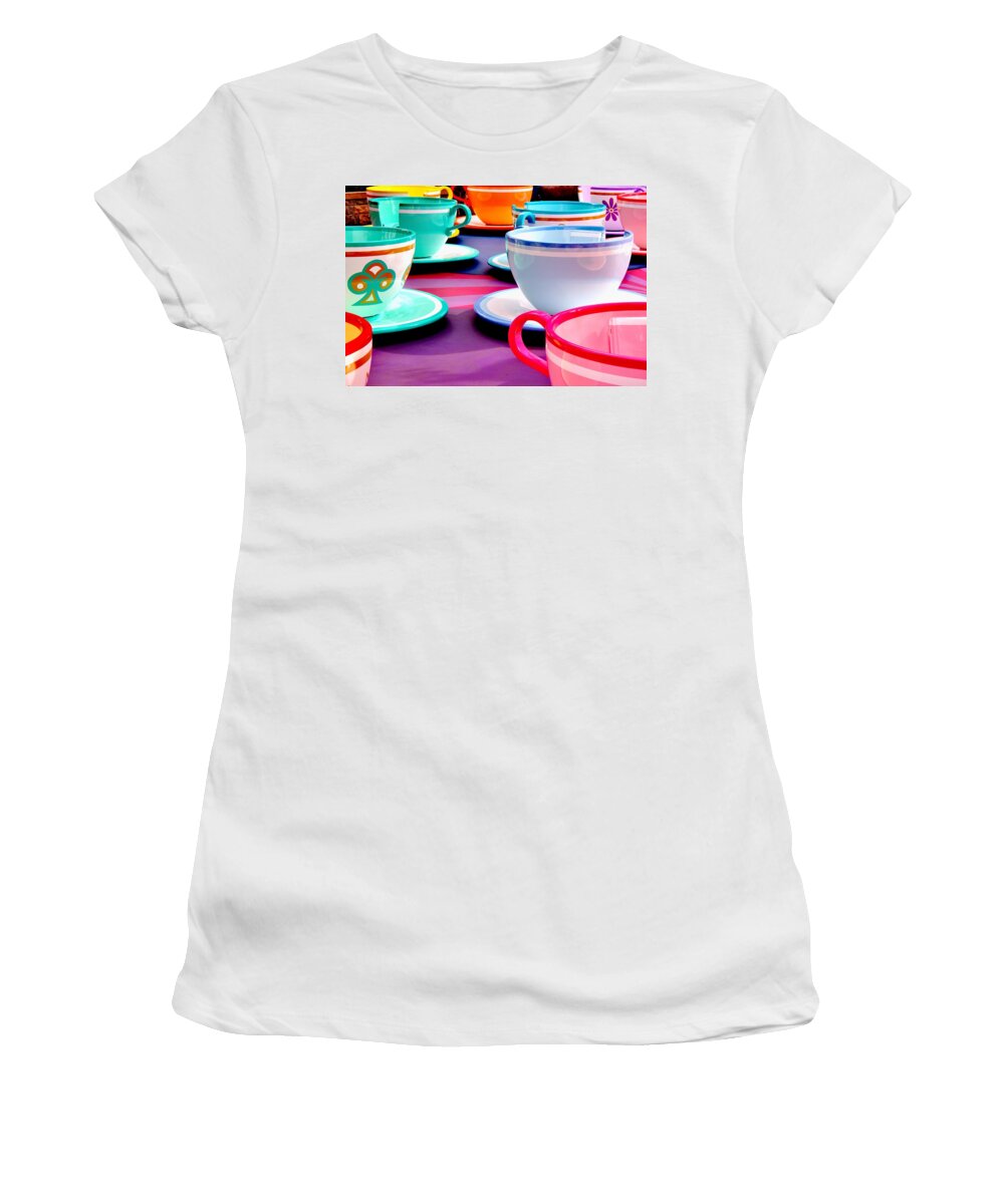 Disneyland Women's T-Shirt featuring the photograph Clean Cup Clean Cup Move Down by Benjamin Yeager