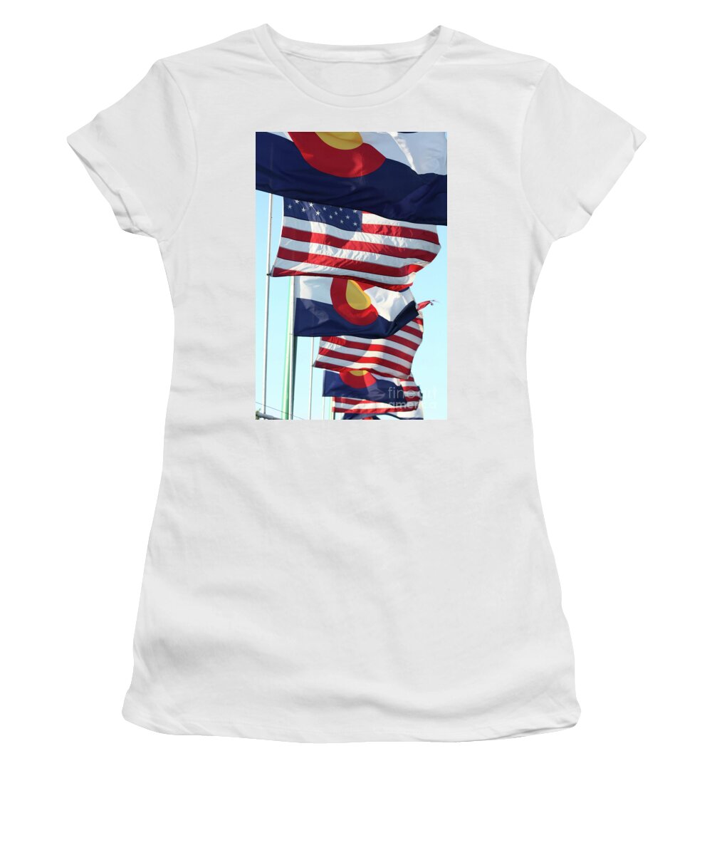Flag Women's T-Shirt featuring the photograph Colorado USA by Brandi Mavretic