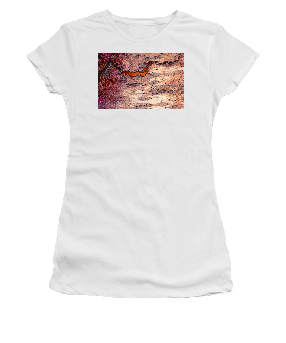 Abstract Women's T-Shirt featuring the photograph Copper Landscape by Stephanie Grant