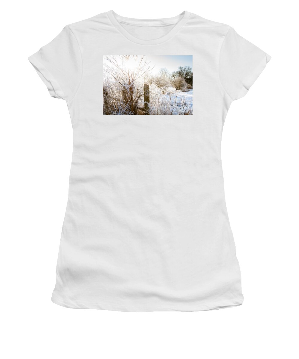  Women's T-Shirt featuring the photograph Country Winter by Cheryl Baxter