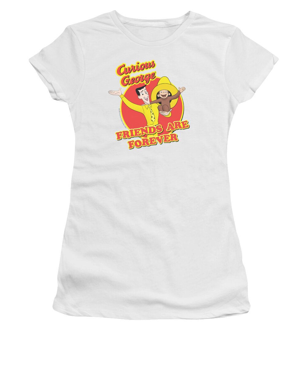 Curious George Women's T-Shirt featuring the digital art Curious George - Friends by Brand A