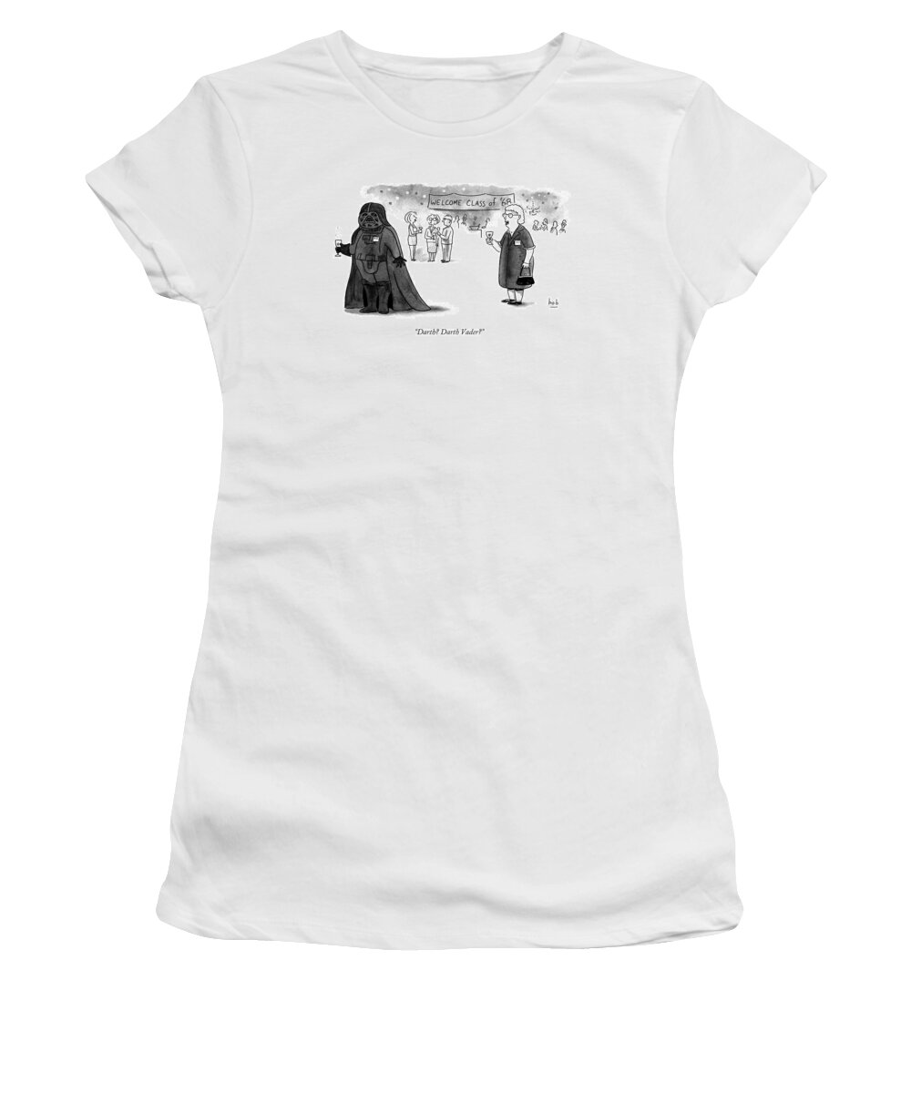 High School Women's T-Shirt featuring the drawing Darth? Darth Vader? by Bob Eckstein