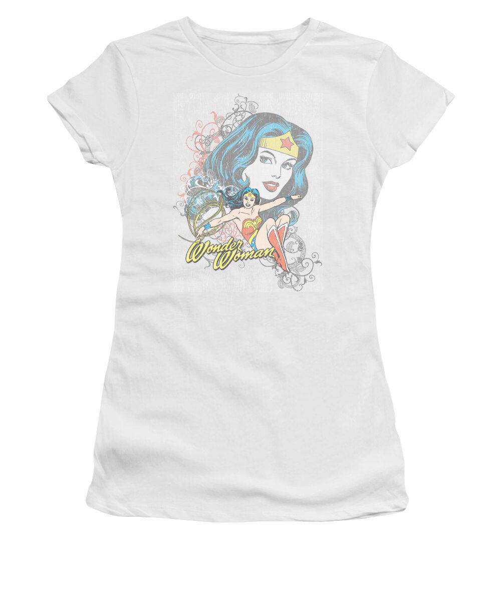 Women's T-Shirt featuring the digital art Dc - Wonder Scroll by Brand A
