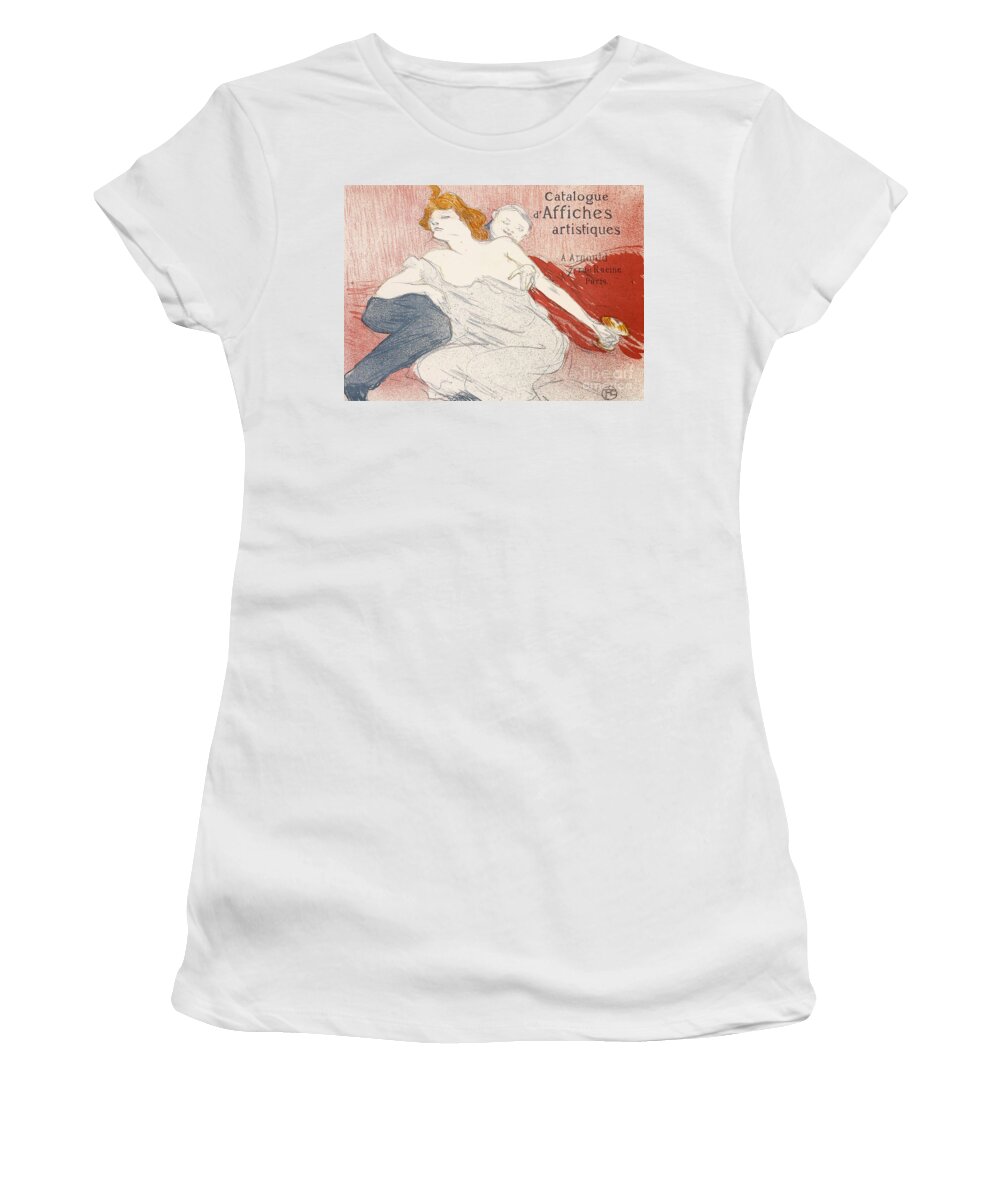 French Women's T-Shirt featuring the painting Debauche Deuxieme Planche by Henri de Toulouse-Lautrec