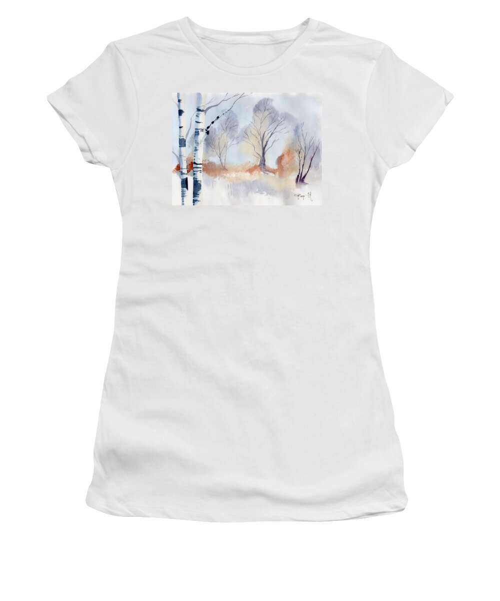 Forest Women's T-Shirt featuring the painting December by Sean Parnell